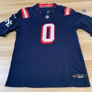 💜Christian Gonzalez Navy Vapor Stitched Jersey